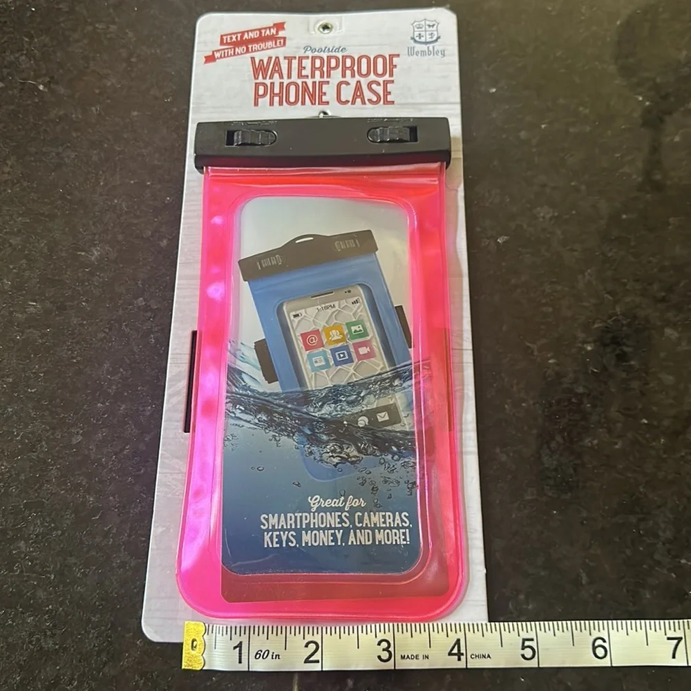 Wembley Poolside Waterproof Phone Case, Neon Pink. Brand new, in package!